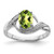 Sterling Silver Rhodium Peridot & Diamond Ring - QD-B2BD18D6-7581