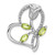 Sterling Silver Rhodium Peridot and White Topaz Rose Heart Chain Slide