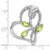 Sterling Silver Rhodium Peridot and White Topaz Rose Heart Chain Slide