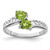 Sterling Silver Rhodium Peridot Heart Ring - QD-8EAB3D6C-9199