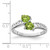 Sterling Silver Rhodium Peridot Heart Ring - QD-E85D54DD-9764