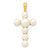 14K 4-6mm White Button Freshwater Cultured Pearl Cross Pendant