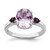 Sterling Silver Rhodium Pink Quartz & Rhodolite Garnet Ring - QR-B284CE26-4682