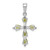 Sterling Silver Rhodium Plated  Peridot Cross Pendant