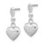 Sterling Silver Rhodium Plated 3-D Scratch Heart Post Earrings