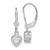 Sterling Silver Rhodium Plated 6mm Heart CZ Leverback Earrings