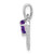 Sterling Silver Rhodium Plated Amethyst and Diamond Heart Pendant - QD-D1C2C9D4-5713