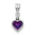 Sterling Silver Rhodium Plated Amethyst and Diamond Pendant - QD-D23B6DAC-2980