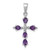 Sterling Silver Rhodium Plated Amethyst Cross Pendant - QD-A7C203D0-3576