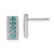 Sterling Silver Rhodium plated Aqua & White CZ Post Earrings