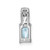 Sterling Silver Rhodium Plated Aquamarine Rectangle Pendant