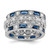 Sterling Silver Rhodium plated Blue & White CZ 3 Band Set