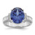 Sterling Silver Rhodium plated Blue & White CZ Ring - QR-320A92C2-8988