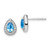 Sterling Silver Rhodium Plated Blue and Clear CZ Post Earrings - QE-03936EC3-7895