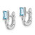 Sterling Silver Rhodium Plated Blue Topaz Hinged Hoop Earrings