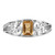 Sterling Silver Rhodium Plated Citrine Ring - QR-F64C1B24-3255
