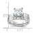 Sterling Silver Rhodium Plated CZ Engagement Ring and CZ Wedding Band Two Piece Set - QR-4008EFCD-5885