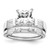 Sterling Silver Rhodium Plated CZ Engagement Ring and CZ Wedding Band Two Piece Set - QR-4008EFCD-5885