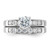 Sterling Silver Rhodium Plated CZ Engagement Ring and CZ Wedding Band Two Piece Set - QR-84434545-9115