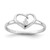 Sterling Silver Rhodium Plated CZ Heart Ring - QR-6EEE4F8D-6474