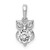 Sterling Silver Rhodium Plated CZ Owl Pendant - QC-149C57A4-5324