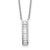 Sterling Silver Rhodium Plated CZ Vertical Bar Necklace