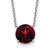Sterling Silver Rhodium Plated Dark Red Swarovski Crystal 16.5 inch Necklace with 2 inch extension