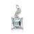 Sterling Silver Rhodium Plated Dia. & Aquamarine Square Pendant - QP-5D0021F1-5828