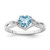 Sterling Silver Rhodium Plated Dia. Lt Swiss Blue Topaz Heart Ring - QR-CAB676FA-9567
