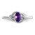 Sterling Silver Rhodium Plated Diamond & Amethyst Ring - QR-E22F0546-2937