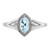 Sterling Silver Rhodium Plated Diamond & Aquamarine Marquise Ring - QR-664ECF77-9616