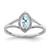 Sterling Silver Rhodium Plated Diamond & Aquamarine Marquise Ring - QR-D91E8118-2309