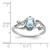 Sterling Silver Rhodium Plated Diamond & Aquamarine Oval Ring - QR-72EC74F2-6518