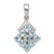 Sterling Silver Rhodium Plated Diamond & Aquamarine Pendant - QP-87E84136-6611
