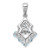 Sterling Silver Rhodium Plated Diamond & Aquamarine Pendant - QP-87E84136-6611