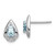 Sterling Silver Rhodium Plated Diamond & Aquamarine Post Earrings