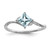 Sterling Silver Rhodium Plated Diamond & Aquamarine Square Ring - QR-715F7AAD-3651