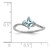 Sterling Silver Rhodium Plated Diamond & Aquamarine Square Ring - QR-715F7AAD-3651
