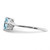 Sterling Silver Rhodium Plated Diamond & Aquamarine Square Ring - QR-715F7AAD-3651