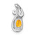 Sterling Silver Rhodium Plated Diamond & Citrine Oval Pendant - QP-F7A2559C-9261