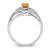Sterling Silver Rhodium Plated Diamond & Citrine Ring - QR-C0552E85-2515