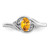 Sterling Silver Rhodium Plated Diamond & Citrine Ring - QR-C0552E85-2515