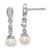 Sterling Silver Rhodium Plated Diamond & FW Cultured Pearl Earrings