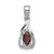Sterling Silver Rhodium Plated Diamond & Garnet Oval Pendant - QP-69E9C684-6145