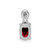Sterling Silver Rhodium Plated Diamond & Garnet Oval Pendant - QP-DE071B5A-6957