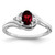 Sterling Silver Rhodium Plated Diamond & Garnet Ring - QR-1BF8E47F-8981
