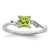 Sterling Silver Rhodium Plated Diamond & Peridot Square Ring - QR-1E55EFF4-7091