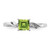 Sterling Silver Rhodium Plated Diamond & Peridot Square Ring - QR-1E55EFF4-7091