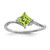Sterling Silver Rhodium Plated Diamond & Peridot Square Ring - QR-4C752409-8820