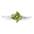 Sterling Silver Rhodium Plated Diamond & Peridot Square Ring - QR-4C752409-8820